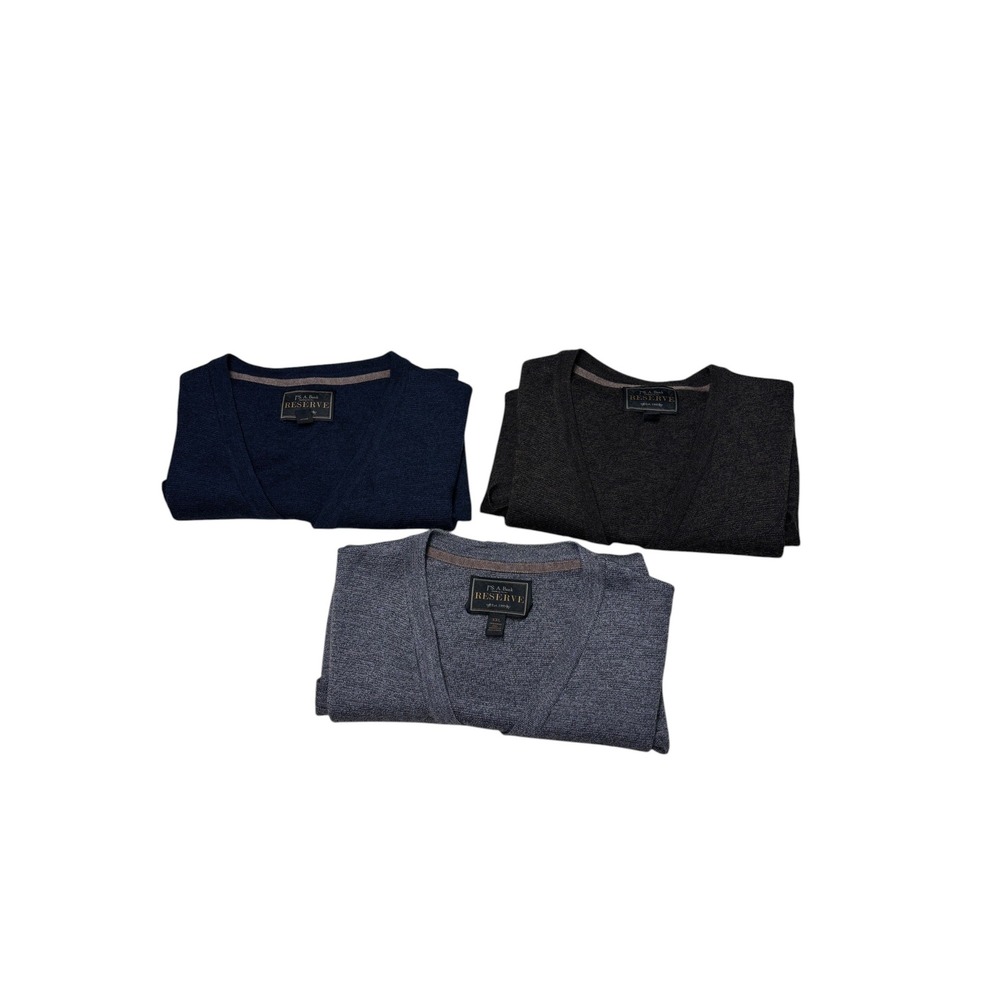 Lot Of 3 Jos A Bank Reserve Merino Wool Blend Front Sweater Vest Bundle Mens XXL